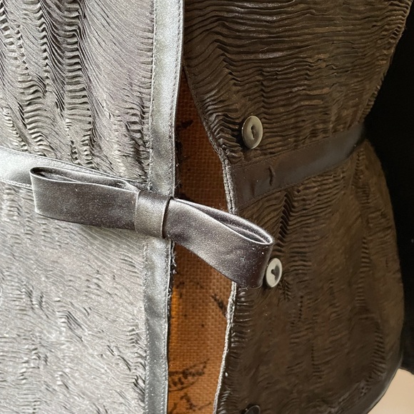 Badgley Mischka  Black Silk Silk Blend Jacket with Gorgeous Detail - Picture 4 of 12